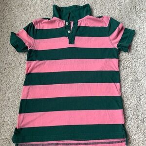 🎆🎇3for$9 girls Cat & Jack striped polo- pink and green- size M 7/8